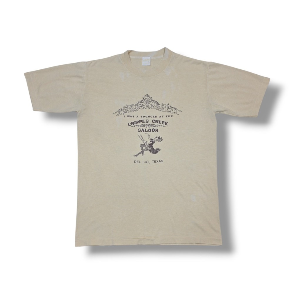 Vintage "I Was A Singer" Cripple Creek Saloon Del Rio, TX Beige T-Shirt Men's M